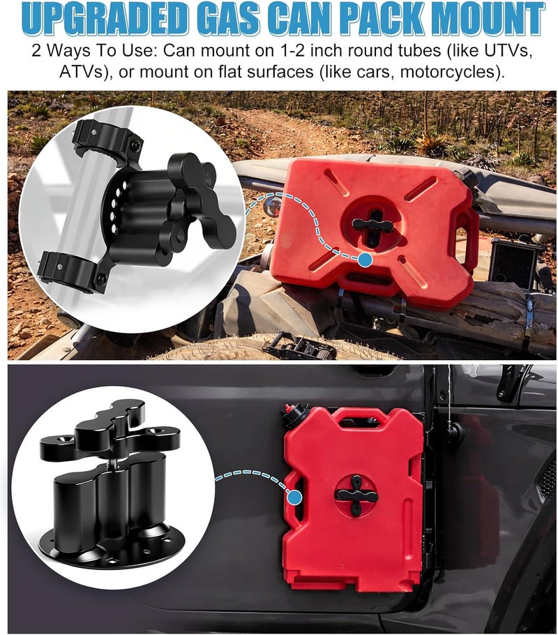 Drieaco Upgrade RX-DLX-PM Gas Can Pack Mount, Fuel Water Tank Mount Oil Can Holder Gasoline Pack Fuel Container Mounting Bracket Kit for UTV SXS ATV Golf Cart Jeep Motorcycle Truck Snowbike Snowmobile - Image 3